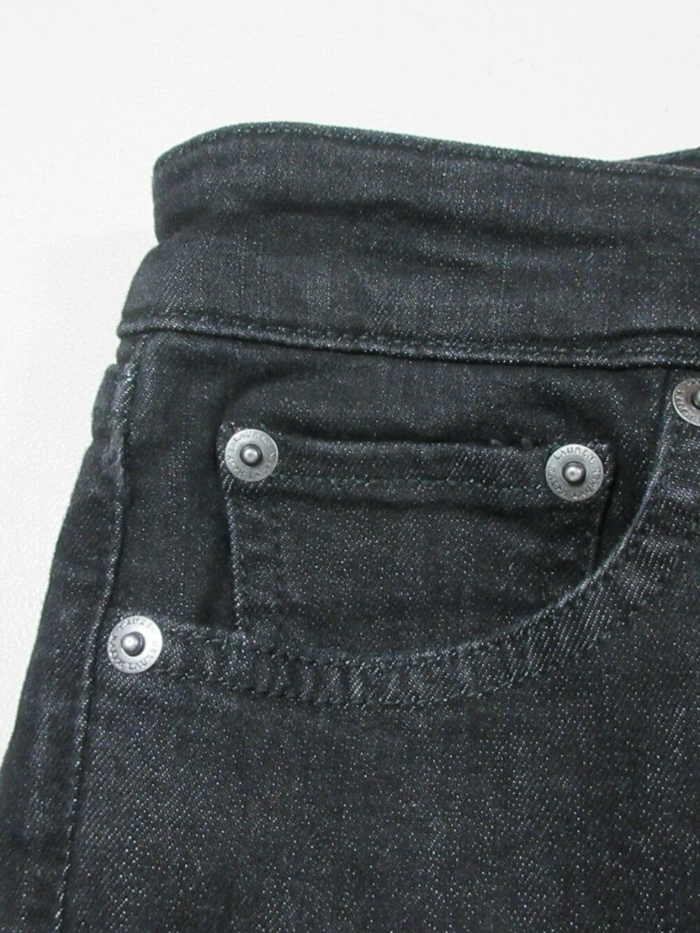 Lauren Ralph Lauren women dark gray stretch embroidered floral capri jeans 4 NWT - Picture 5 of 10